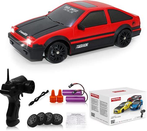 Remote Control Car RC Drift Car 2.4GHz 1:24 Scale 4WD 15KM/H High Speed Model Vehicle with LED ...