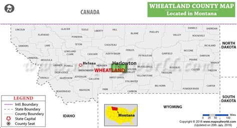 Wheatland County Map, Montana