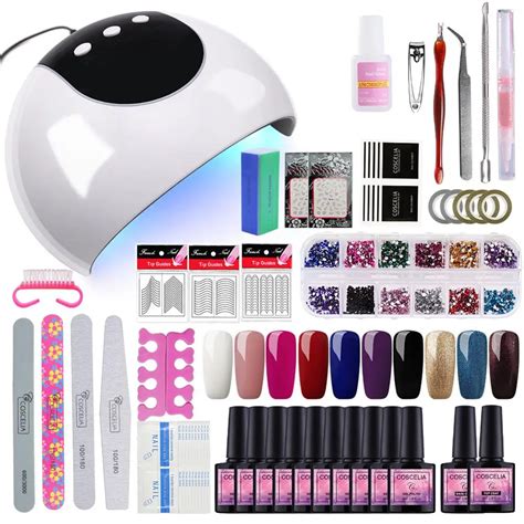 Nail Set 24W UV Lamp Dryer With 10pcs Nail Gel Polish Soak Off Manicure Products Lasting Gel ...