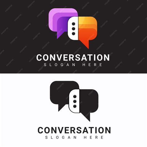 Premium Vector | Conversation logo design talking chat logotype