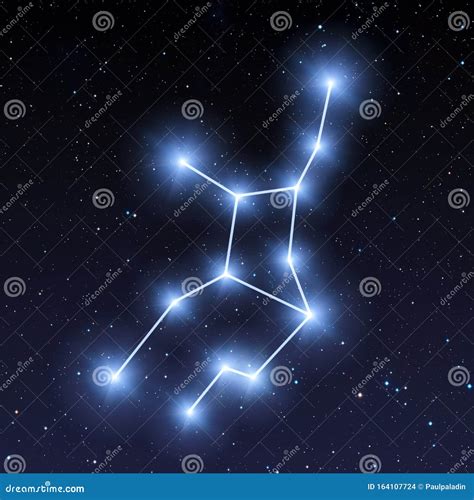 Virgo Constellation Map in Starry Sky Stock Illustration - Illustration ...