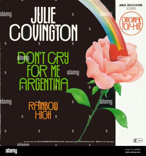 Vintage vinyl record cover - Covington, Julie - Don t Cry For Me Argentina - 1976 Stock Photo ...