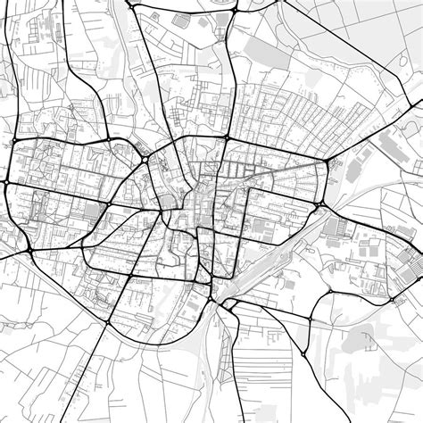 Downtown map of Rybnik, Poland - HEBSTREITS Sketches