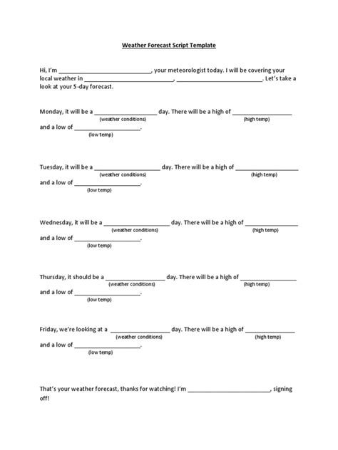 Weather Forecast Script Template | PDF