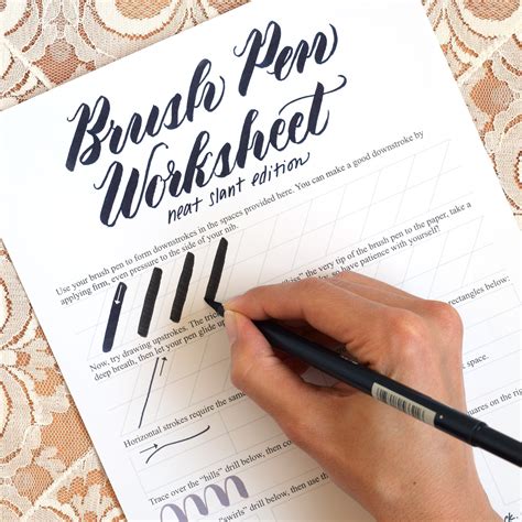 Free Brush Pen Calligraphy Worksheet: Neat Slant Edition – The Postman ...