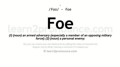 Pronunciation of Foe | Definition of Foe - YouTube