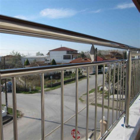 Balcony with panels - pure inox - with bars / glass / stainless steel