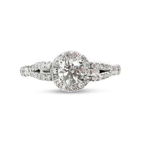 Split Shank Round Shape Halo Lab Grown Engagement Ring | Reve Diamonds