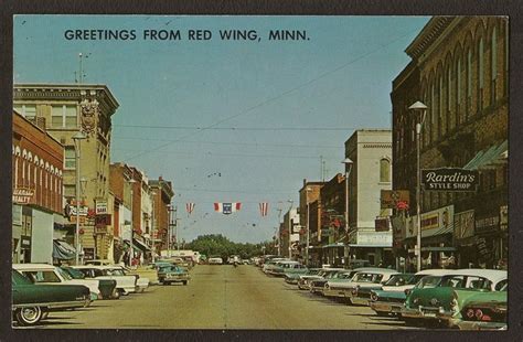 Greetings From Red Wing Minnesota Postcard - Love the cars!!! | Postcard, Minnesota, Red wings