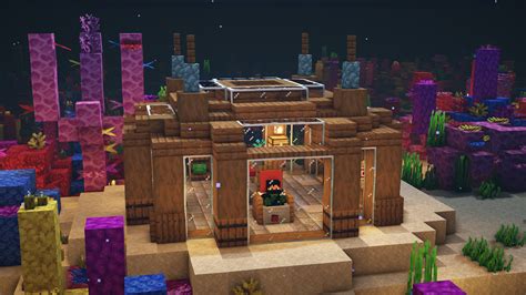 My Underwater House in a Coral Reef Biome : r/Minecraft