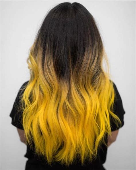 ombre yellow hair colors; coolest hairs color trends in 2019; trendy hairstyles and colors 2019 ...