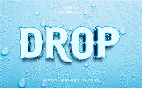 Water Drop Text Effect | Photoshop PREMIUM PSD File