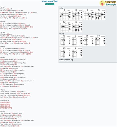 Goodness Of God Lyrics Printable