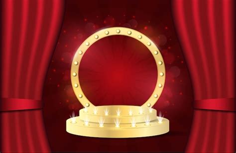 Premium Vector | Podium 3d retro podium for show award theatre circus ...