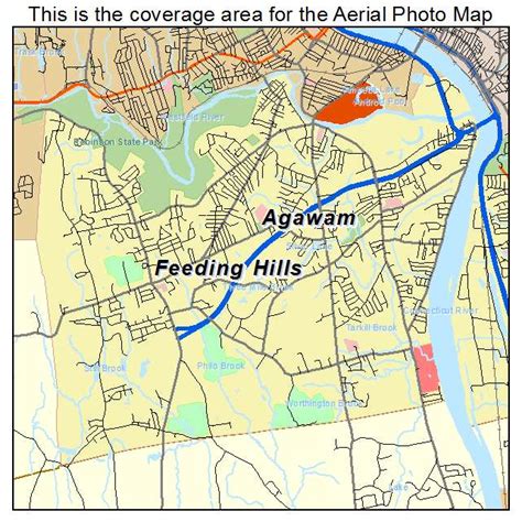 Aerial Photography Map of Agawam, MA Massachusetts