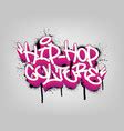 Hip hop tag graffiti style label lettering Vector Image