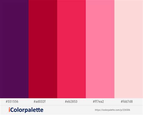 Scarlet Gum – Shiraz – Amaranth – Tickle Me Pink – Cinderella Color scheme | iColorpalette ...