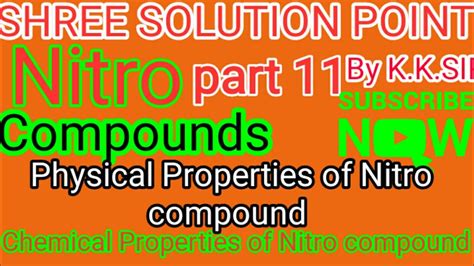 Nitro compounds physical Properties of Nitro compound Chemical ...