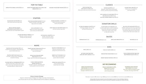 Menus 2024 - The Calverley Grill @ Oulton Hall in Leeds | TheFork