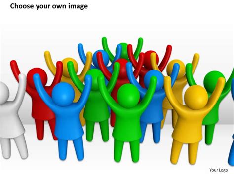 3d Crowd Of People With Raised Hands Ppt Graphics Icons Powerpoint ...