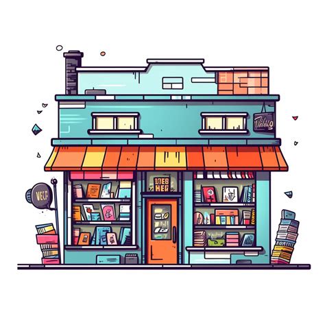 Freeflo - Drawing Cartoon of a Bookstore