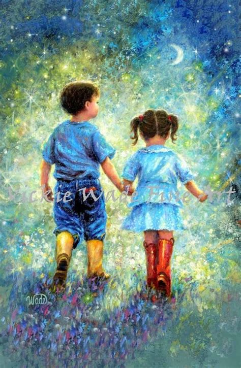 Brother Sister Art Print Big Brother Little Sister Holding - Etsy