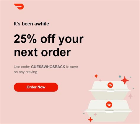 DoorDash: Save 25% With Promo Code GUESSWHOSBACK (Targeted)