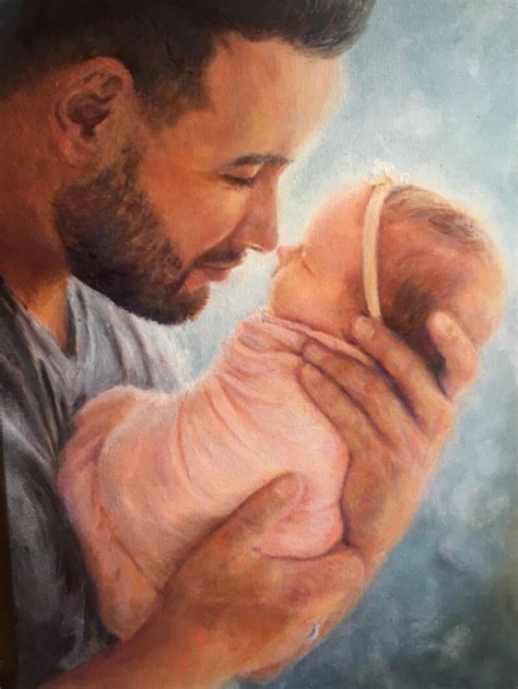 Father and Daughter Painting Portrait Best Father Gift | Etsy