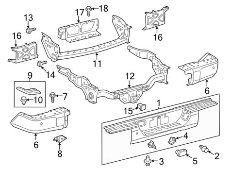 Toyota Tundra Bar, bumper. Bar, rear (rr) bumper side, - 521510C100 ...