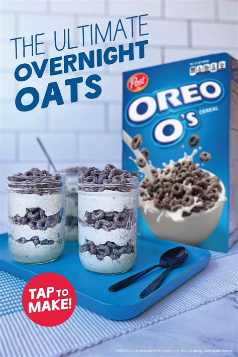 OREO O’s® Cereal Overnight Oats | Easy oatmeal recipes, Yummy food ...