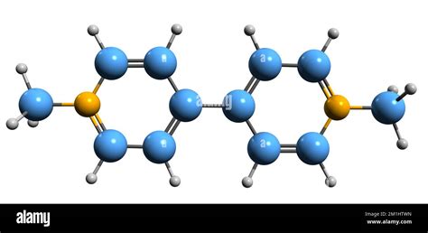 3D image of Paraquat skeletal formula - molecular chemical structure of ...