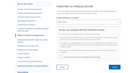 Imprimer un chèque annulé – RBC Banque Royale