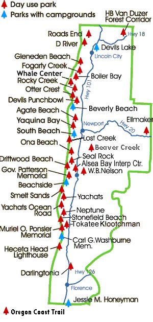Oregon Coast State Parks Map