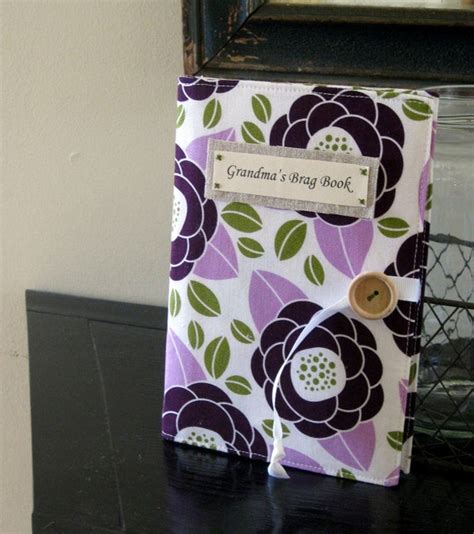 personalized brag book photo album custom in purple and olive