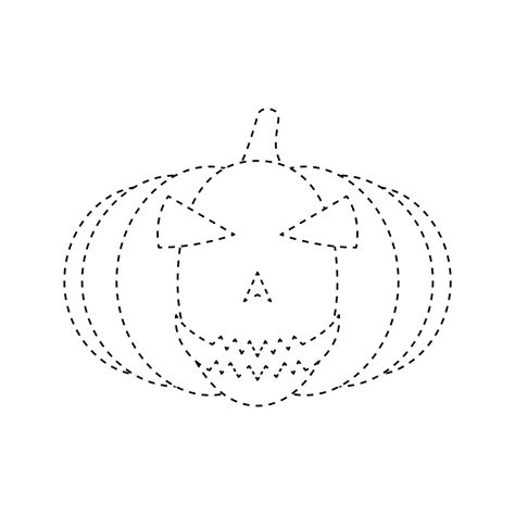 Halloween Pumpkin tracing worksheet for kids 10876814 Vector Art at ...