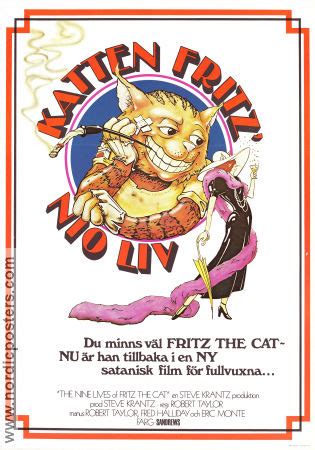 THE NINE LIVES OF FRITZ THE CAT Movie poster 1974 original NordicPosters