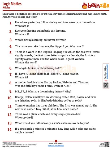 Logic Riddles | PDF