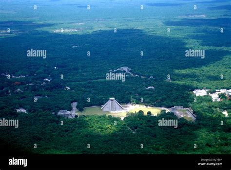 Chichen Itza aerial 2 Stock Photo - Alamy