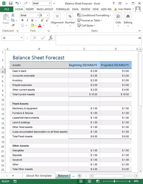 Excel Template – 5 Year Balance Sheet