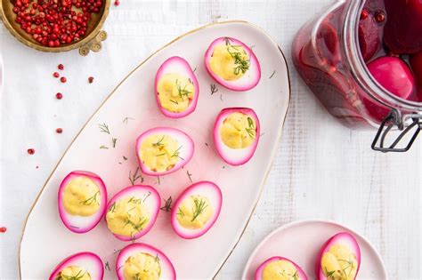 Beet-Pickled Deviled Eggs | Recipe | Pickled deviled eggs, Beets ...