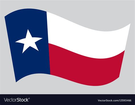 Flag of texas waving on gray background Royalty Free Vector