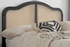Oak Wooden Bed Frame With Rattan Woven Headboard - Leonie