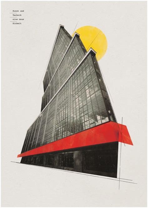 another use of minimal colour with building photos Art Bauhaus, Design Bauhaus, Bauhaus Poster ...