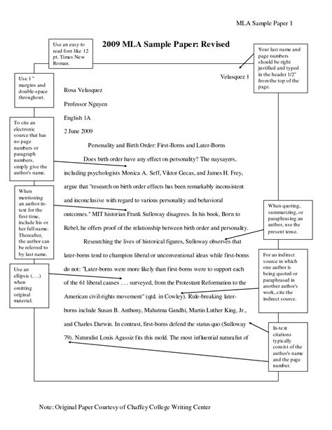 Standard MLA Format Example | Mla Writing Format Sample | Research paper, Essay, Essay examples