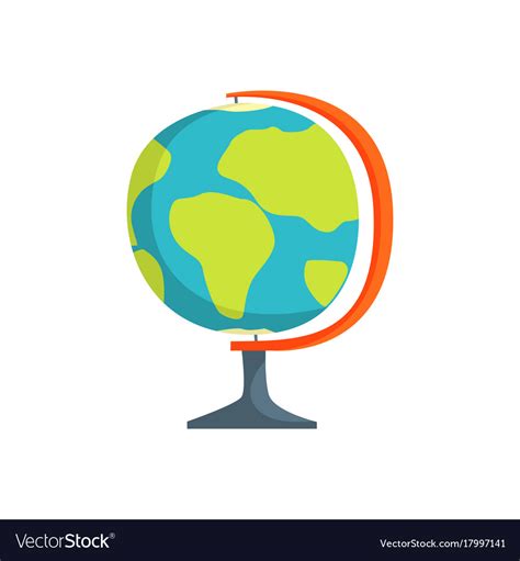 School geography globe cartoon Royalty Free Vector Image