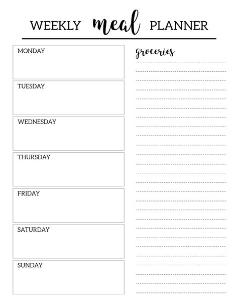 Free Printable Meal Planner Template - Paper Trail Design