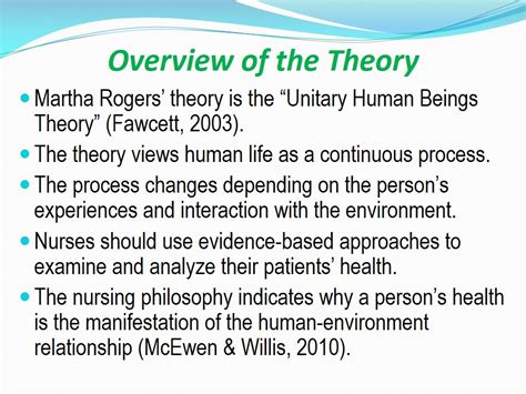 Mother Roger's Nursing Theory - 507 Words | Presentation Example