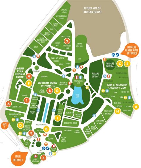 Houston Zoo Park Map Image | 지도 디자인, 일러스트 지도, 지도