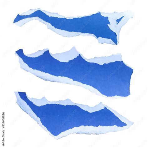 Blue torn paper edge sheets isolated on transparent background Stock Photo | Adobe Stock