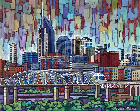 Nashville Painting - original acrylic by Anastasia Mak Art